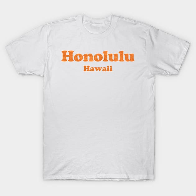 Honolulu, Hawaii - HI, Retro Typography T-Shirt by thepatriotshop